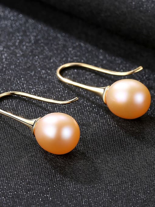 Pink Sterling silver natural freshwater pearl minimalist earrings