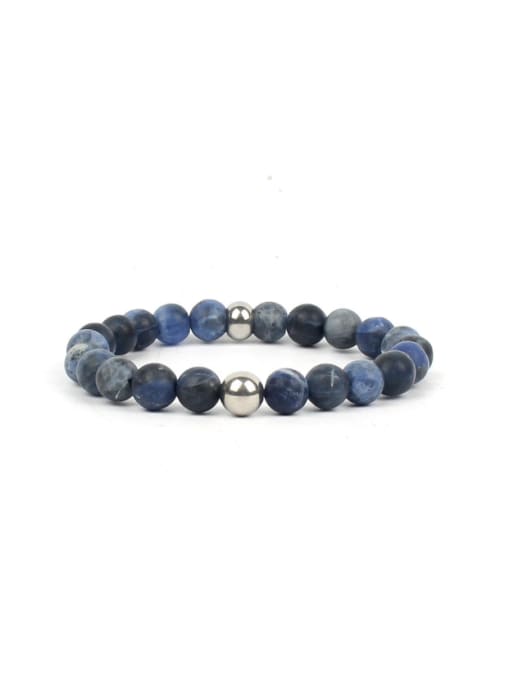 KSB1026-S Bluish Stone Simple Style Colorful Semi-precious Stones Bracelet