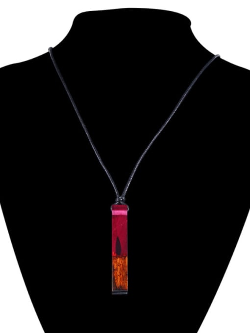 Ronaldo Adjustable Length Square Shaped Resin Sweater Necklace 1