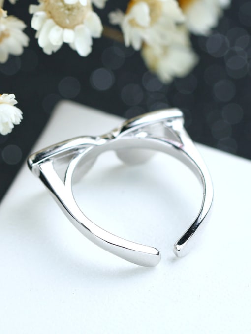 kwan Personality Pink Glue Glass Shaped Opening Ring 2