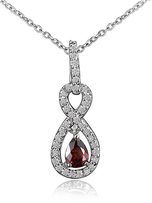 red Exquisite Red Number Eight Shaped Zircon Necklace