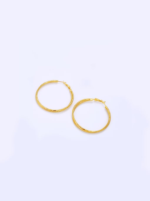 XP Copper Alloy 24K Gold Plated Simple Big hoop earring 0