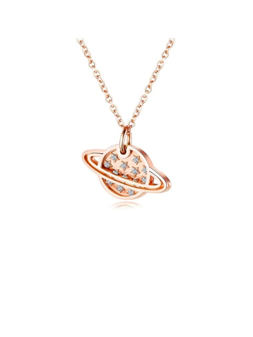 Open Sky Titanium With Rose Gold Plated Simplistic Star Necklaces