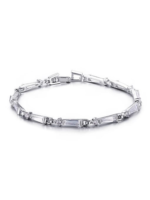 platinum Exquisite Geometric Shaped Platinum Plated Zircon Bracelet