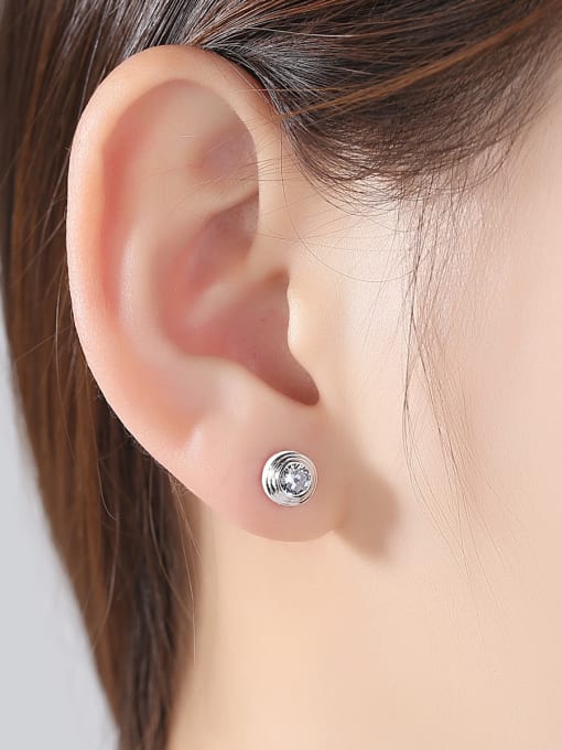CCUI Sterling Silver grade AAA zircon Stud Earrings 1