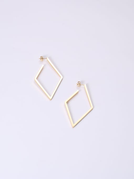 GROSE Titanium With Gold Plated Simplistic Hollow Geometric Drop Earrings 2