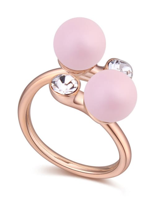 pink Chanz using austrian elements in Austria pearl ring edge jewelry with you