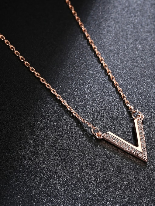 BLING SU Copper With 3A cubic zirconia Simplistic Geometric Necklaces 3