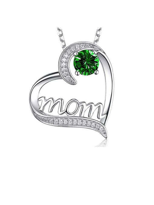 green Copper With Platinum Plated Simplistic Heart Locket Necklace