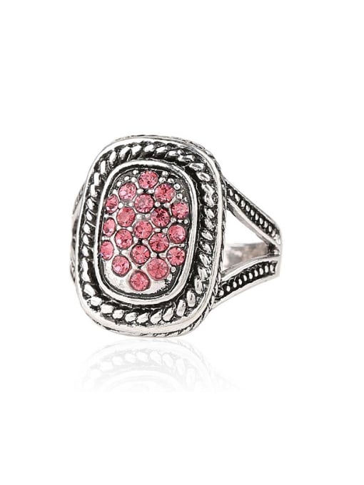 Gujin Retro style Cubic rhinestones Antique Silver Plated Alloy Ring 3