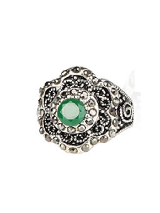 Gujin Retro style Resin stone Grey Rhinestones Alloy Ring 2