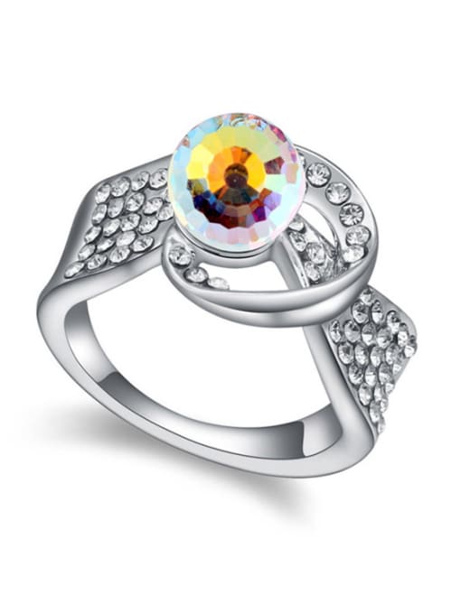 multi-color Personalized austrian Crystal Bead Alloy Ring