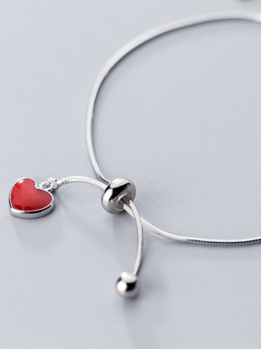 Rosh 925 Sterling Silver With Platinum Plated Cute Heart Bracelets 1