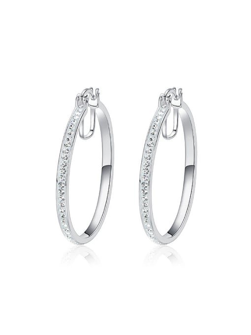 CEIDAI Fashion Shiny Cubic austrian Crystals 925 Silver Earrings 0