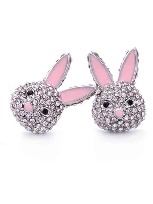 KM Pretty  Pink Rabbit Fashion Stud Earrings 2