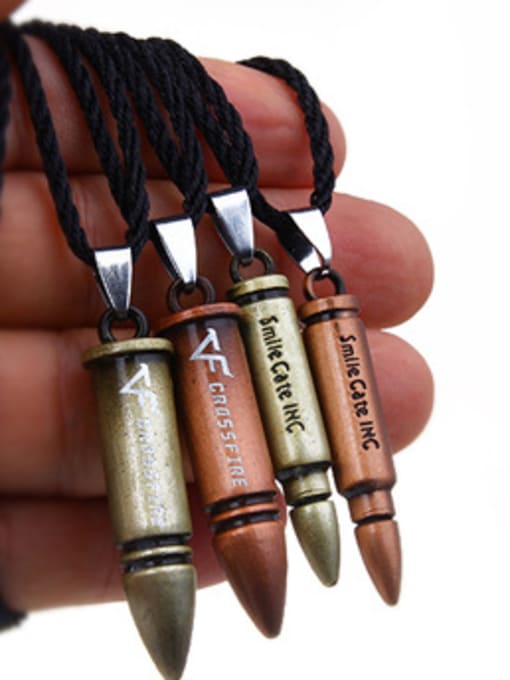BSL Stainless Steel With Antique Copper Plated Vintage Bullet Necklaces 1