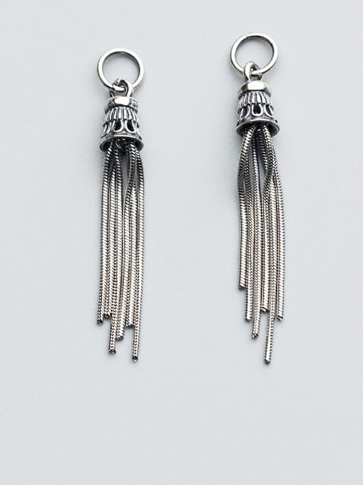 FAN 925 Sterling Silver With Antique Silver Plated Personality tassel Charms