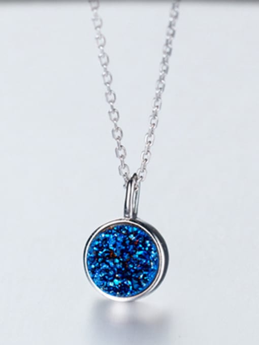 Ronaldo Creative Blue Zircon Round Shaped Necklace 1