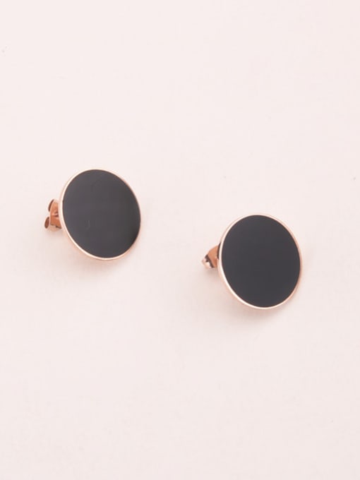 GROSE Black Glue Simple Stud Earrings 0