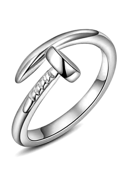 White Gold Fashion Women Simple Style Opening Ring