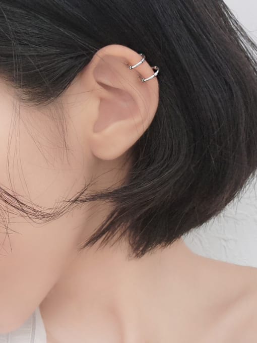Peng Yuan Simple Retro style Silver Clip On Earrings 1