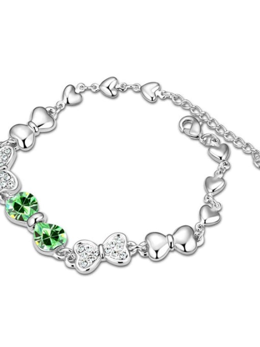 green Fashion Bowknot austrian Crystals Alloy Bracelet