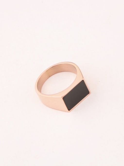 GROSE Black Glue Rectangular Geometry Simple Ring