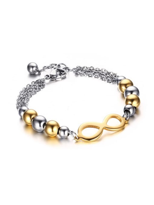 CONG Delicate Gold Plated Number Eight Shaped Titanium Bracelet 0