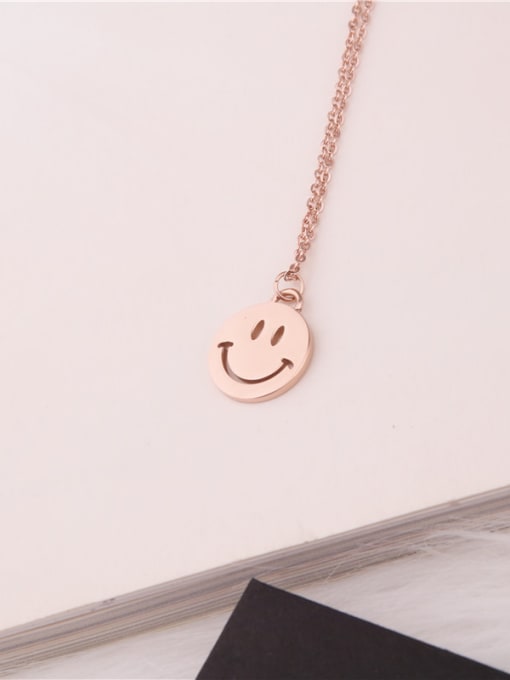GROSE Lovely Smiling Face Pendant Clavicle Necklace 1