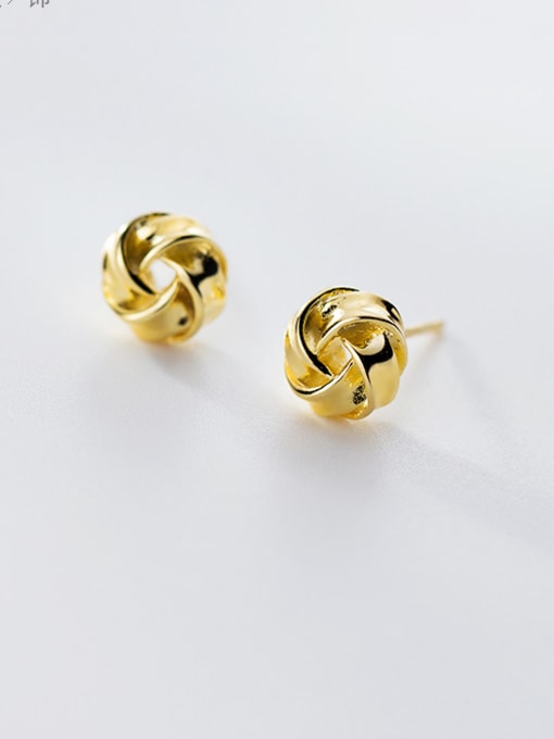 Rosh 925 Sterling Silver With Smooth Cute Flower Stud Earrings