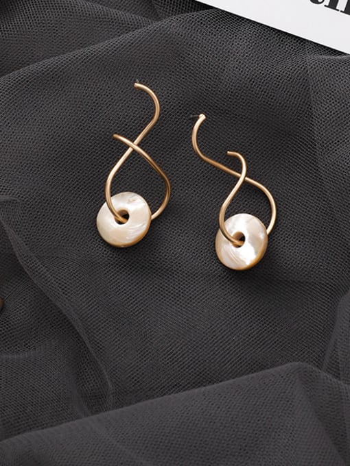 Girlhood Alloy With Rose Gold Plated Simplistic Round Hook Earrings 0