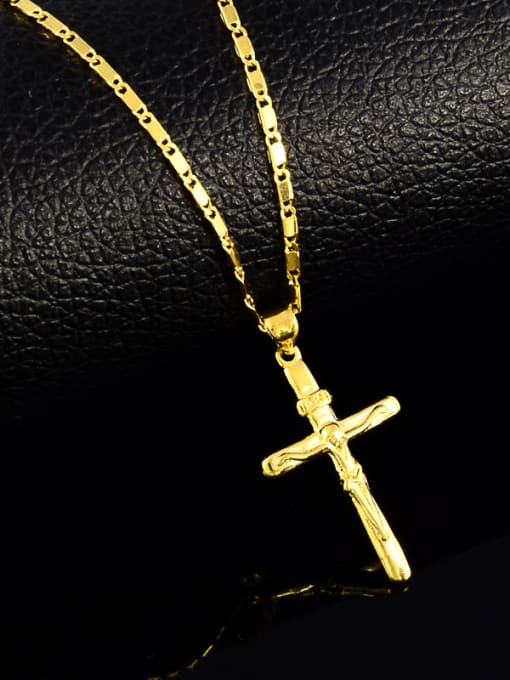 Yi Heng Da Luxury 24K Gold Plated Cross Shaped Copper Necklace 1
