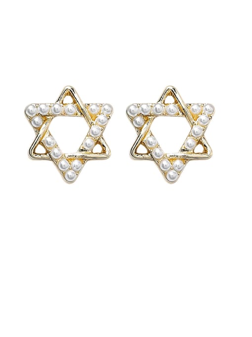 Girlhood Alloy With Gold Plated Simplistic Star Stud Earrings