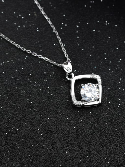 kwan Diamond Shaped Shining Zircons Clavicle Necklace 2