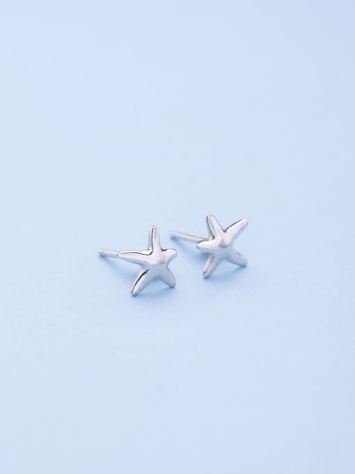 One Silver Women Simply Style Star Shaped Earrings 0