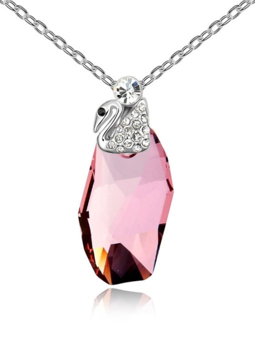 pink Fashion Clear austrian Crystal Little Swan Alloy Necklace
