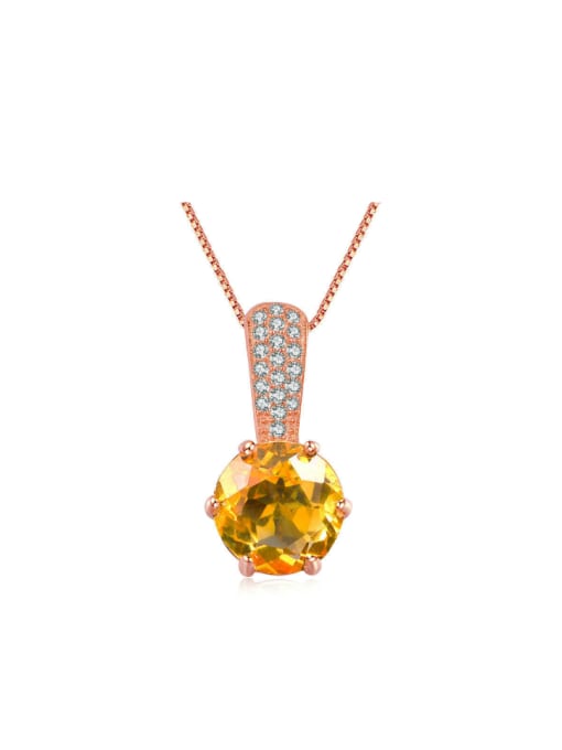 ZK Classical Natural Yellow Crystal Gift Pendant 0