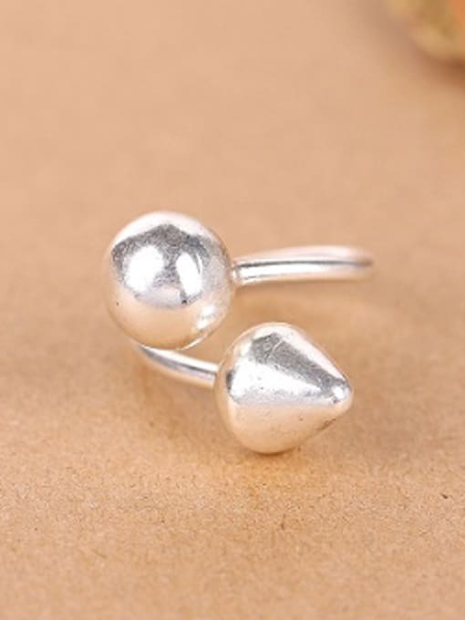 Peng Yuan Geometrical Handmade Silver Opening Ring