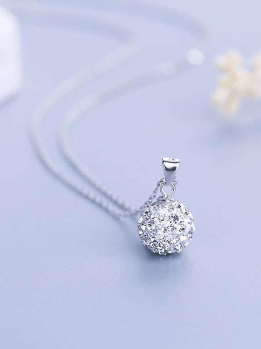 One Silver White Ball Pendant 0