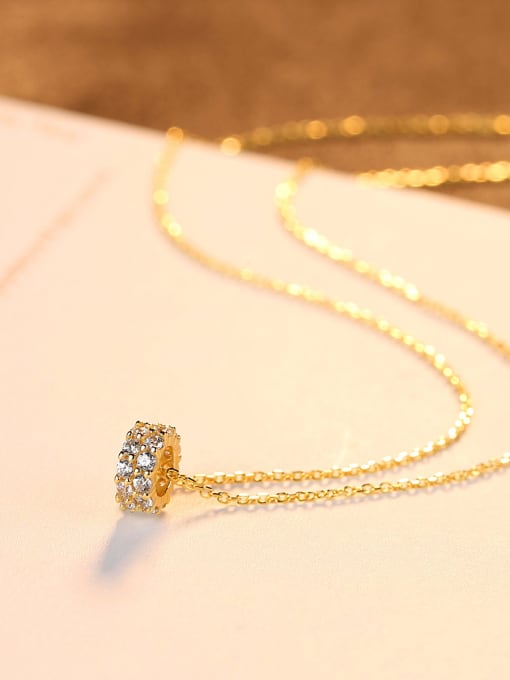 CCUI Sterling silver plated 18K gold Zircon Necklace 0