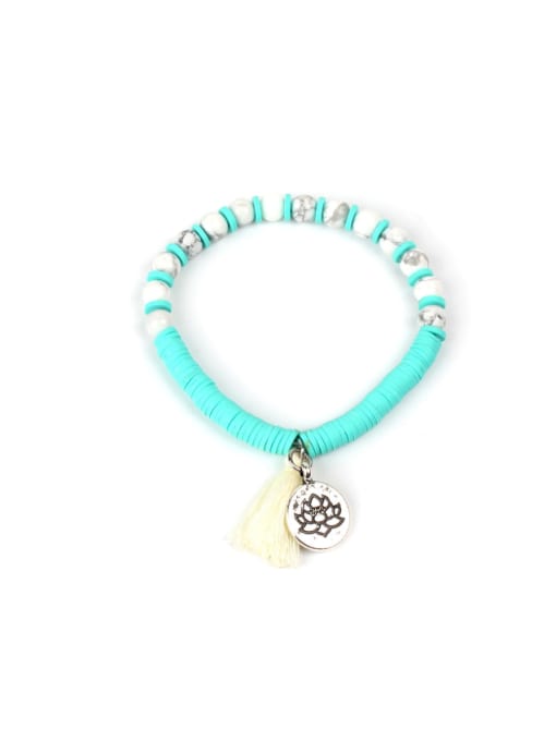B6038-E Colorful Clay Fashion Crystal Charm Bracelet