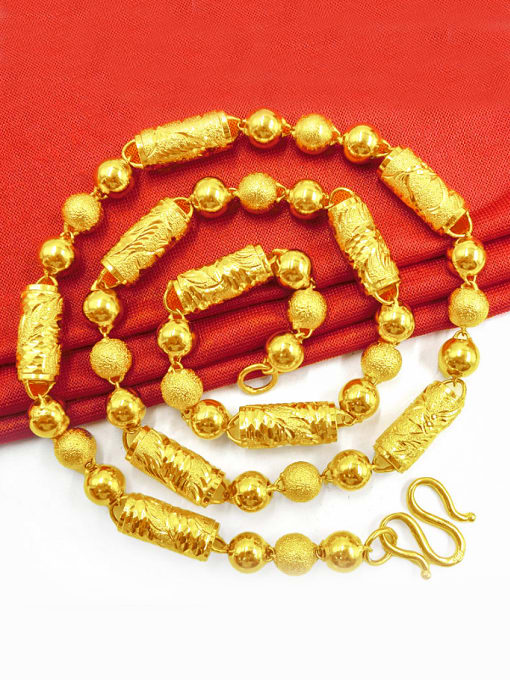 golden Men Gold Plated Geometric Shaped Necklace