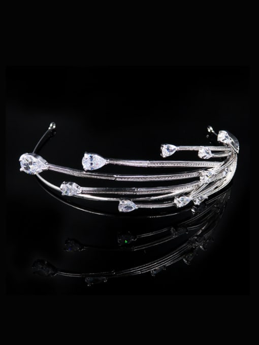 Cong Love Micro Pave Zircons White Gold Plated Women Hair Accessories 0