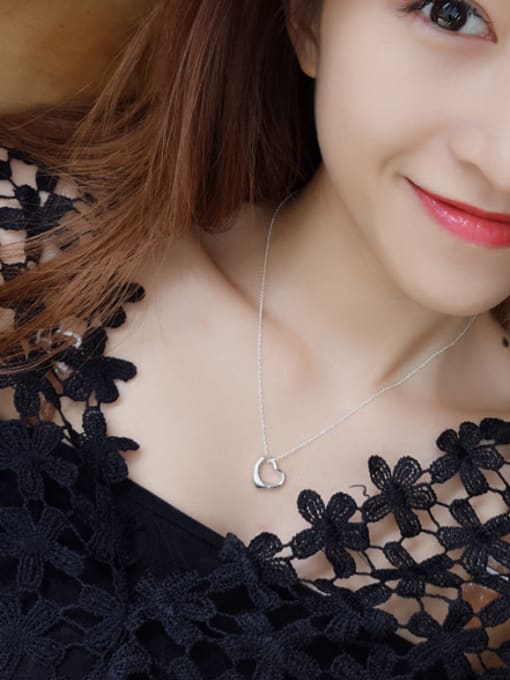 JINDING S925 Sterling Silver Love Heart Necklace 2