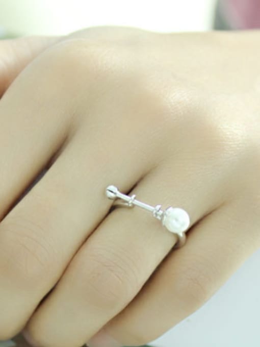 AI Fei Er Simple Imitation Pearl Opening Ring 1