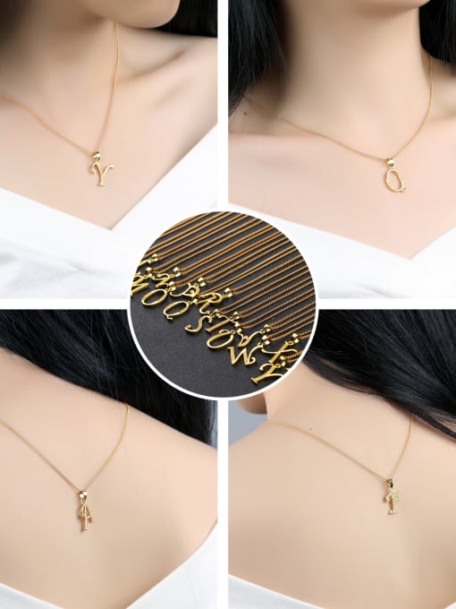 Open Sky Copper With 18k Gold Plated Personality 26 Monogrammed Necklaces 1