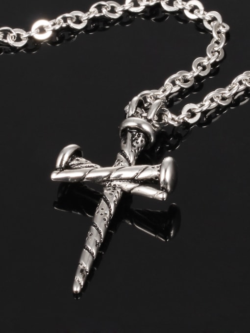 Open Sky Personalized Cross Titanium Men Necklace 1