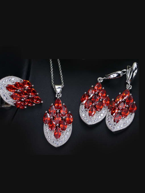 The Red Ring Is 8 Yards Exquisite Luxury Wedding Accessories Jewelry Set