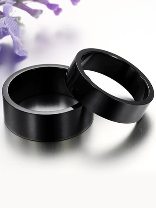 Open Sky Simple Smooth Titanium Lovers Ring 2