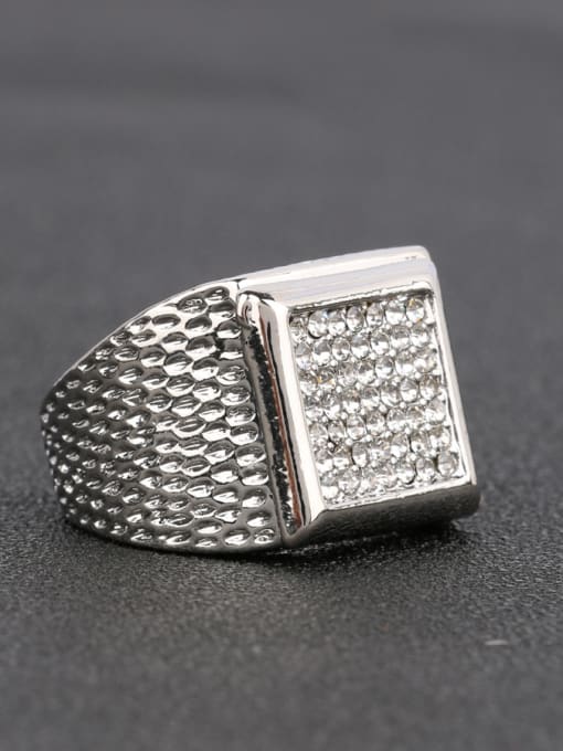 Gujin Personalized Cubic Crystals Silver Plated Alloy Ring 1
